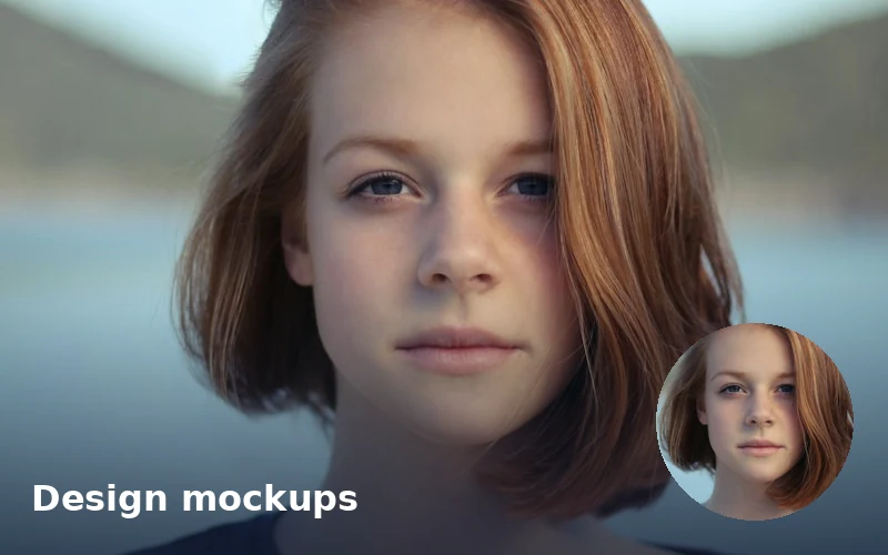 Transparent circle avatar in a mockup