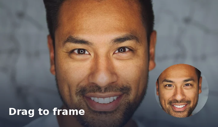 Draggable circle crop frame