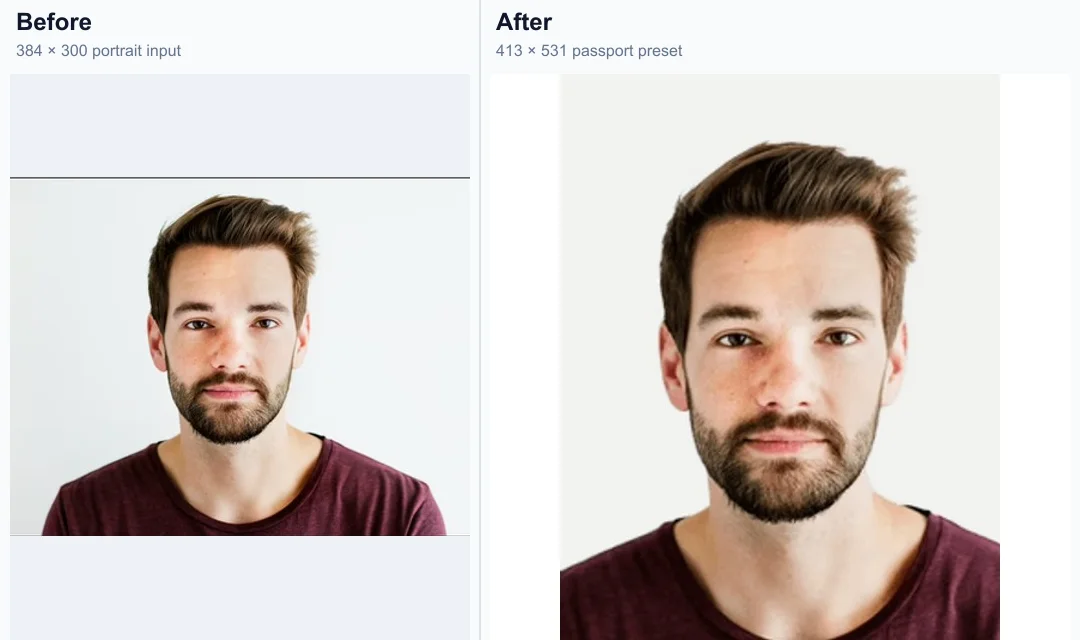 United Kingdom passport photo specification example