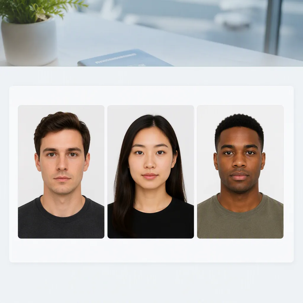 Passport photo checklist example collage