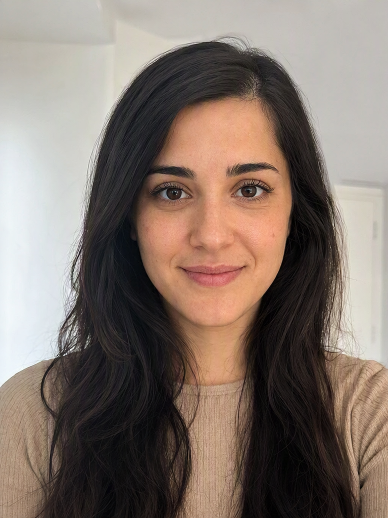 Front-facing source portrait with enough room for passport photo cropping